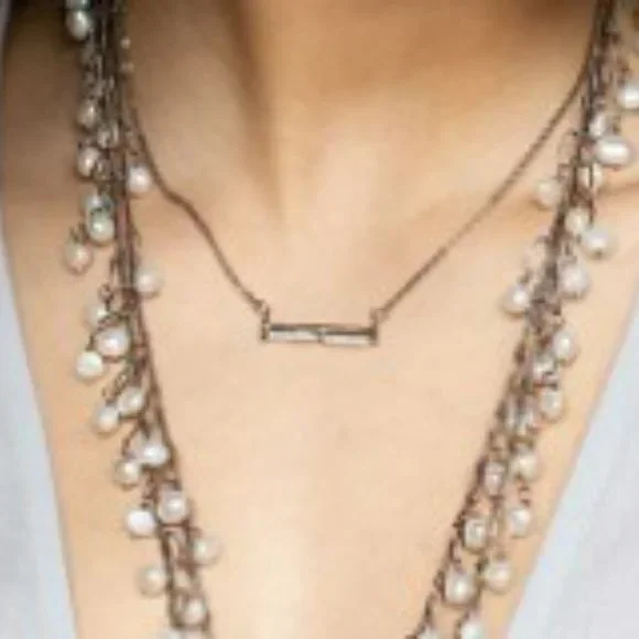 Sorrelli Elena Polished Pearl Hoop Earrings and Necklace Silver tone New RP $210 - Picture 9 of 10